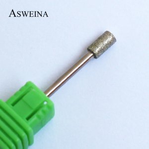 ASWEINA 1Pcs Cylinder Style 3/32 Shank Nail Art Drill Bit Clean Polish Cuticle Diamond Burr For Electric Machine Accessories