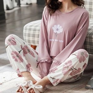 Autumn Winter Pijamas sets Women Cute Print Pajama Set Sweet Sleep Tops & Pants sleepwear Female Night Suit Set Homewear