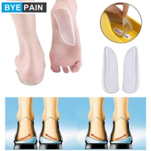BYEPAIN Silicone Gel Insoles Heel Cushion Back Pad for Orthotic O/X Leg Calcaneal Pain Spur Orthopedic Heel Cup Shoes Inserts