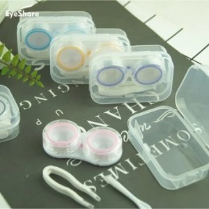 Candy Color Transparent Contact Lens Partner Case Travel Kit Storage Set