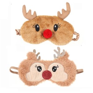 Christmas Deer eye cover Plush Fabric Sleep Mask Natural Sleeping Eye Mask Eyeshade Cute Eye Shade Patch for Christmas gifts