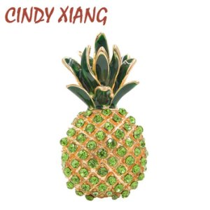 CINDY XIANG Green Color Rhinestone Pineapple Brooches for Women Fashion Summer Brooch Enamel Pins Drop Shipping New 2018 Gift