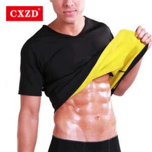 CXZD Plus Size S-5XL Men Neoprene Shaperwear Waist Traine Sauna Sweat Vest Body Shaper Cincher Corset T-Shirts Slimming