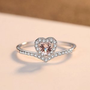 DOTEFFIL Big Heart Topaz Gemstone Rings for Women Engagement Wedding Fine Jewelry Aneis De Prata Bijoux Femme Love Gift