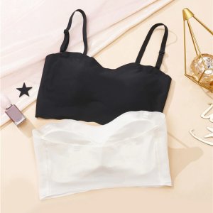 EFINNY Women Push Up Bra Tube Top Female Sexy Lingerie Seamless Solid Wrapped Chest Gathered Bras