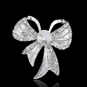 Fashion High Quality Wedding Bouquet Full Rhinestone Silver-color Planting Brooches for Women Brooch Pins Jewelry