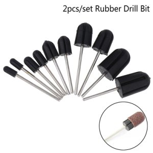 HOT 2Pcs/Set Rubber Drill Bit Match Nail Sanding Cap Electric Nail Drill Pedicure 5*11 7*13 10*15 13*19 16*25