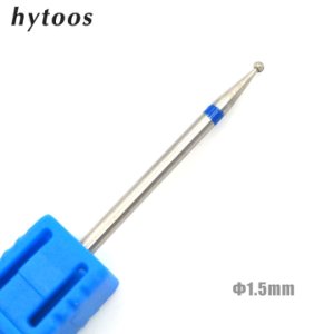 HYTOOS 1.5mm Spherical Diamond Nail Drill Bit 3/32 Rotary Burr Cuticle Clean Manicure Cutters Nail Drill Accessories-D015D