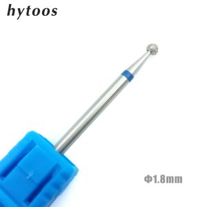 HYTOOS 1.8mm Ball Diamond Nail Drill Bit 3/32 Rotary Burr Cuticle Clean Manicure Cutters Drill Accessories Nail Beauty Tool