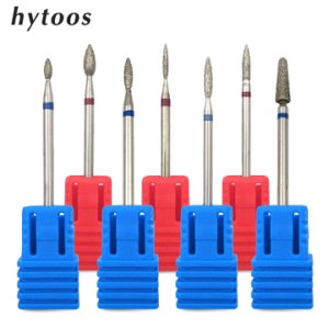 HYTOOS 1 Pcs Diamond Nail Drill Bit 3/32 Rotary Burr Cuticle Clean Manicure Cutters Drill Accessories Nail Mills Tool