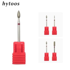 HYTOOS 2Pcs Diamond Nail Drill Bits 3/32 Rotary Burr Manicure Cutters For Cuticle Electric Drill Accessory Nail Mills Tools