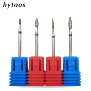 HYTOOS 4PCS Diamond Nail Drill Bit 3/32 Rotary Burr Cuticle Clean Bits For Manicure Drill Accessories Nail Manicure Cutter