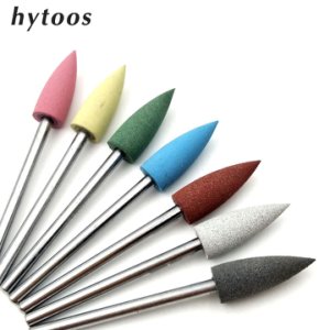 HYTOOS 6*16mm Cone Silicone Pedicure Drill Bit 3/32 Rotary Burr Bits For Manicure Drill Accessories Foot Polishing Tools-G0616K