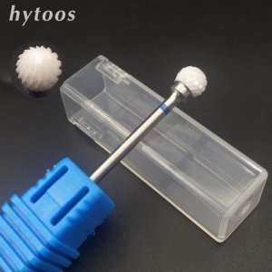 HYTOOS 6*5mm Ball Ceramic Nail Drill Bit 3/32 Milling Cutter Bits For Manicure Pedicure Nail Drill Accessories Remove Gel Tools