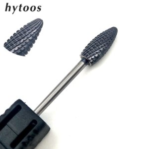 HYTOOS Black Titanium Tungsten Carbide Nail Drill Bit 3/32 Bits For Manicure Electric Drill Accessories Nail Art Tools