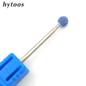 HYTOOS Blue Corundum Ball Nail Drill Bit 3/32 Rotary Ceramic Stone Burr Manicure Electric Drill Accessory Nail Mills Tool