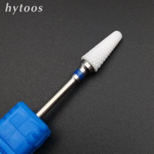 HYTOOS Ceramic Burr Nail Drill Bit 3/32 Rotary Milling Cutter Bits For Manicure Electric Nail Drill Accessories-L0614T