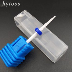 HYTOOS Ceramic Cuticle Clean Burr Nail Drill Bit 3/32 Bits For Manicure Dead Skin Removal Tools Drill Accessory-SJ-15T