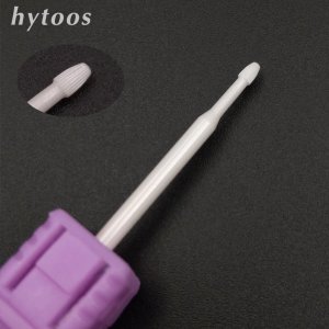 HYTOOS Ceramic Nail Drill Bit 3/32 Rotary Cuticle Burr Milling Cutter For Manicure Dead Skin Removal Drill Accessory Tools