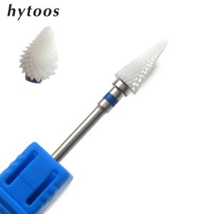 HYTOOS Cone Ceramic Nail Drill Bit 3/32 Rotary Burr Bits For Manicure Pedicure Tools Nail Drill Accessories Milling Cutter