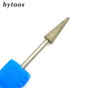 HYTOOS Cone Diamond Nail Drill Bit 3/32 Rotary Burr Manicure Cutters Nail Mills Drill Accessories Nail Beauty Tools-D-3