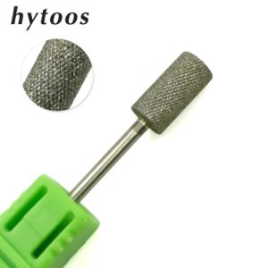 HYTOOS New Barrel Diamond Nail Drill Bits With Tooth 3/32 Rotary Diamond Burr Manicure Bits For Nail Drill Pedicure Tools