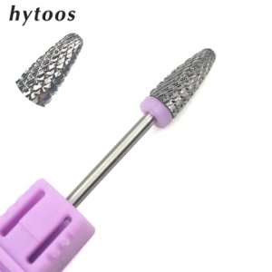 HYTOOS New Tungsten Carbide Nail Drill Bit 3/32 Rotary Burrs Manicure Cutters Drill Accessories Nail Milling Tools