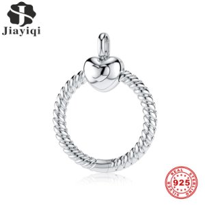 Jiayiqi 925 Sterling Silver Small O Necklace Pendant Charms Fit Women Pandora Charms Silver 925 Necklaces DIY Jewelry Gift