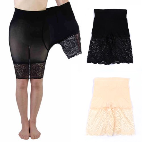 LNRRABC Women's Lace Safety Short Pants Plus Size Femme Boxer Shorts Briefs Seamless Sexy High Elastic Waist Underpants