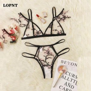 LOPNT Sexy Bralette 3/4 Cup Bra Sets Underwear For Women Wire Free Thin Lingerie Set Breathable Comfortable intimates bras set