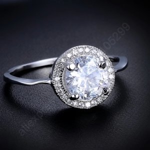 Luxury Wholesale 925 Sterling Silver Cubic Zirconia Ring Wedding Engagement Ring Jewelry Supplier Drop Ship