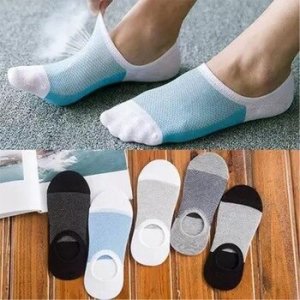 Men Socks Classic Invisible Socks Spring and Summer Thin Color Matching Lightweight Mesh Breathable Silicone Skateboard Socks