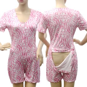 Money Print Sexy Onesie Pajamas Butt Flap Sleepwear Onesies For Adults Women Skinny Playsuit Bodysuit Shorts Jumpsuit Pijamas