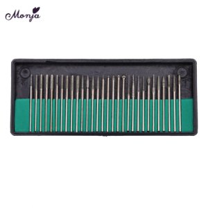 Monja 30Pcs Nail Art UV Gel Removal Sanding Rotary Burr Grinding Alloy Drill Bit Buffing Electric Machine Manicure Pedicure Tool