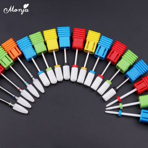 Monja Ceramic Nail Art Drill Bit Milling Cutter Manicure Rotary Electric Machine Accessories For Polishing Grinding Nail Tools