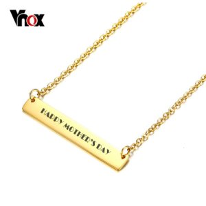 Mothers Day Personalized Choker Necklace for Women Gold Color Engraved Gift