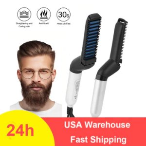 Multifunctional Beard Straightener Heated man's Hair Beard Flat Iron Quick Straightening Beard Brush Show Cap Tool Dropshipping
