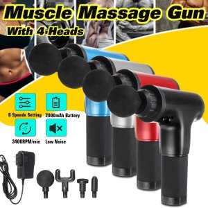 Myofascial Physiotherapy Fascia Guns Noise Reduction Electric Massage Muscle Relax Deep Vibration Massager 4 Heads 6 Speed