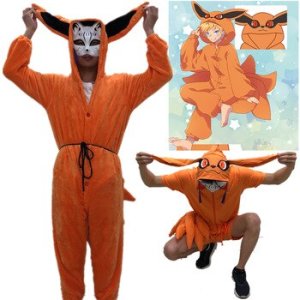 Naruto Uzumaki Naruto Cosplay Kigurumi Costumes Kurama Summer Pajamas kyuubi Tail Jumpsuits Sleepwear Flannel Winter Pyjamas