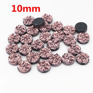 New Fashion 10mm 40pcs Rose Gold Colors Natural ore Style Flat back Resin Cabochons For Bracelet Earrings accessories T3-13