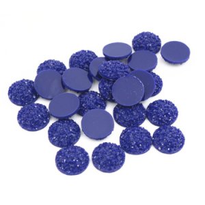 New Fashion 40pcs 12mm Dark Blue Color Natural ore Style Flat back Resin Cabochons For Bracelet Earrings accessories-V2-23