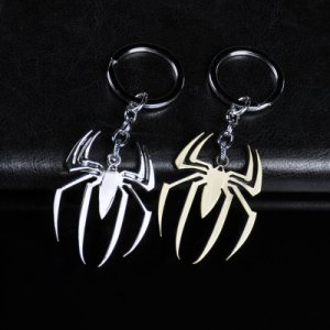 New Vintage Gold Spiderman Keychain For Men Trinket Llavero Spider Key Chain Ring Holder Bag Car Keyring Jewelry Gift Souvenirs