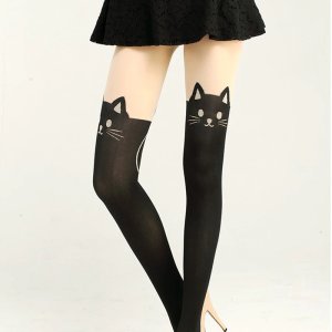 New Women Sexy Cat Tail Velvet Knee High Socks Hosiery Tattoo Stockings popular stockings