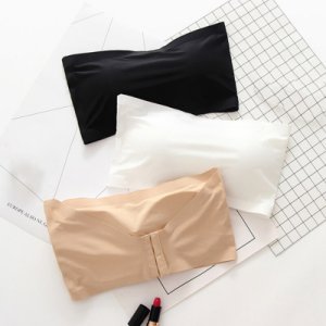 One-Piece Bra Seamless Ice Silk Tube Top Women Solid Color Wire Free Airy Lingerie Strethy Underwear