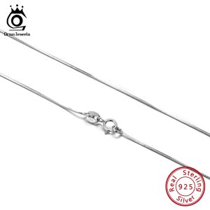 ORSA JEWELS 100% Real 925 Sterling Silver Female Necklace Snake Chain Women Necklace Simple Fashion Jewelry Match Accessory SC19