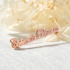 Personalized Name Brooches For Women Men gold &Rose Gold Stainless Steel Brooch Initial Brooches Pins Fashion Jewerly