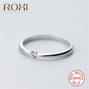 ROXI 2020 New Classic Wedding Rings for Women Real 925 Sterling Silver Ring Simple Dainty Finger Jewelry Engagement Ring Gifts