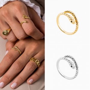 ROXI Brand Fashion Jewelry Rings For Women  S925 Sterling Silver Cold Wind Personality Opening Ring Creative Snake Ring