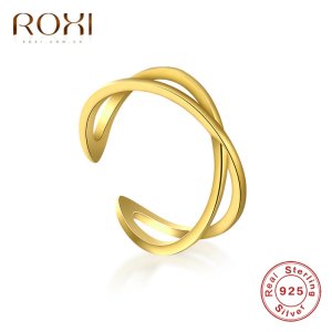 ROXI Vintage 925 Sterling Silver Cross Rings for Women Gift Wedding Trendy Jewelry Large Adjustable Ring Minimalist  Finger Ring