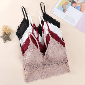 Sexy Gathered Lace Bras Girl Tube Tops Underwear Summer Lace Bras Beauty Back Wrapped Chest